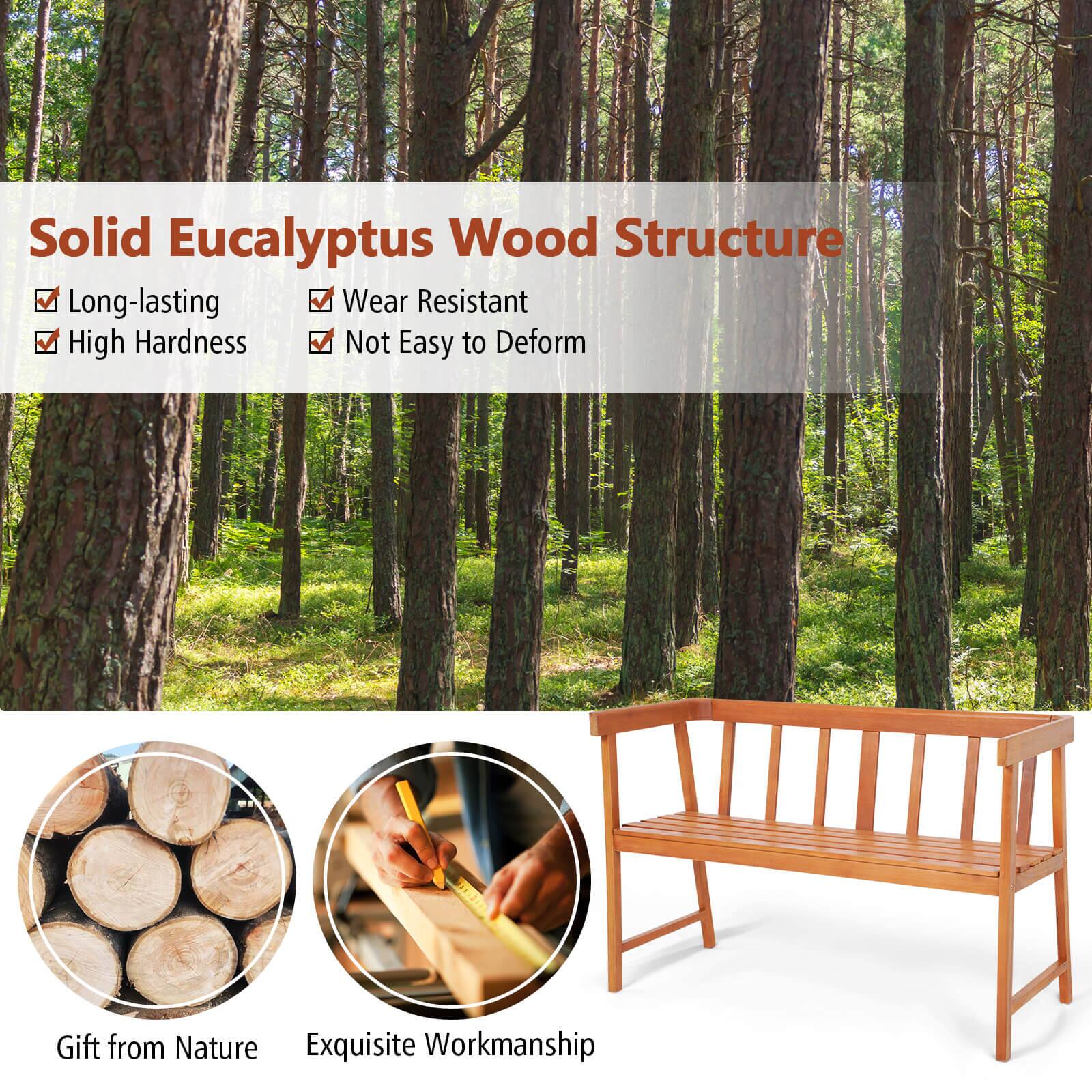 Solid Eucalyptus Wood Structure

Long-lasting
Wear Resistant
High Hardness
Not Easy to Deform

Gift from Nature
Exquisite Workmanship
