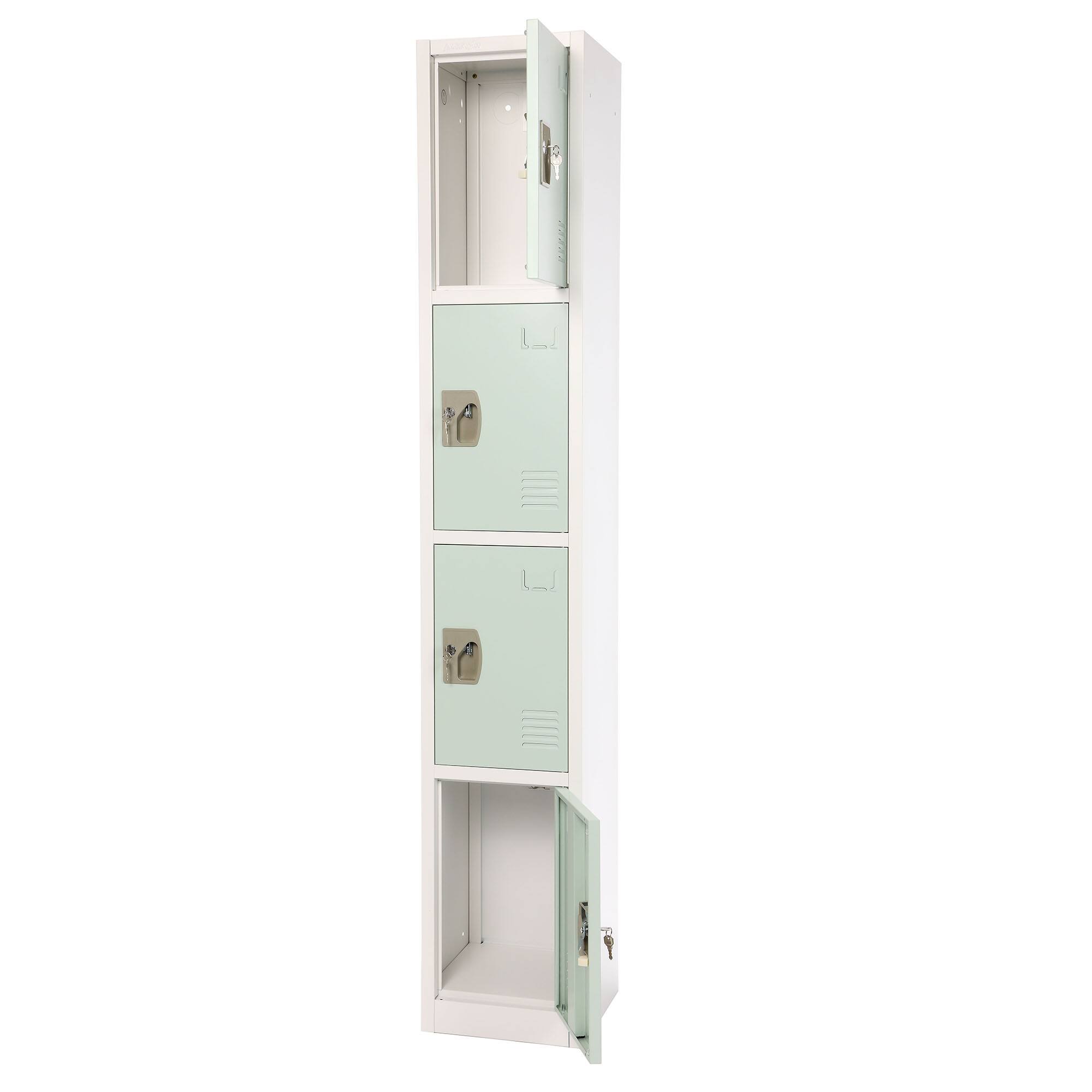 Alt View 1. AdirOffice - 629-Series 72" H 4-Tier Steel Key Lock 4-Shelf Locker with Key Lock, 4/Pack - Misty Green.