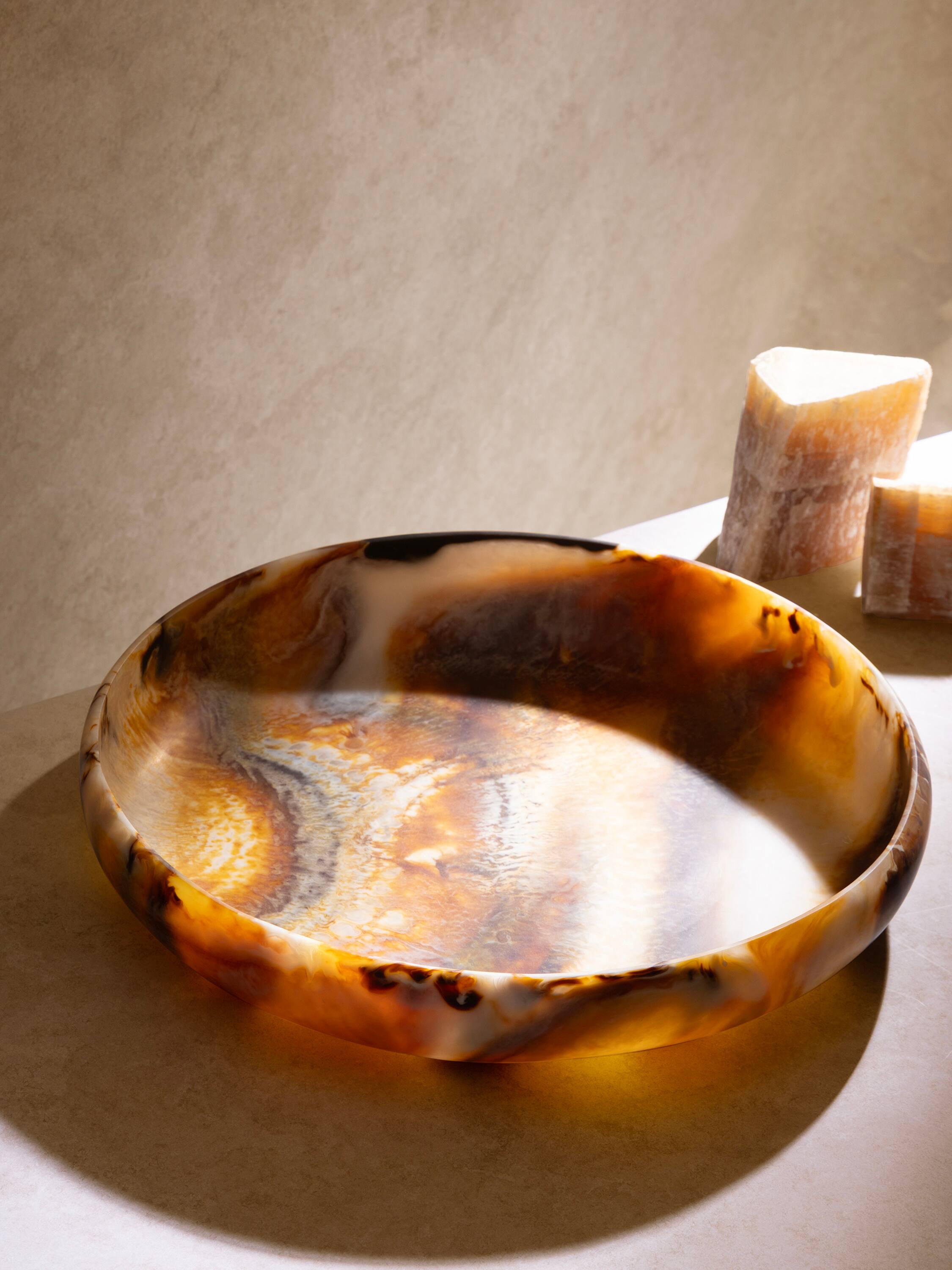 Angle. GAURI KOHLI - Bonita Decorative Bowl - Shades of brown.