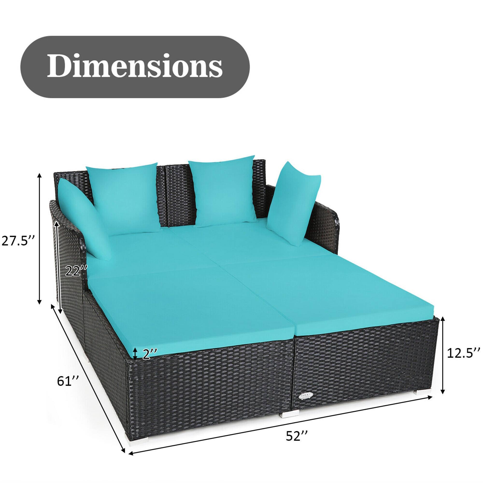 Dimensions:  
- Length: 61"  
- Width: 52"  
- Height: 27.5"  
- Depth: 12.5"  
- Seat Height: 22"  
- Seat Depth: 2"