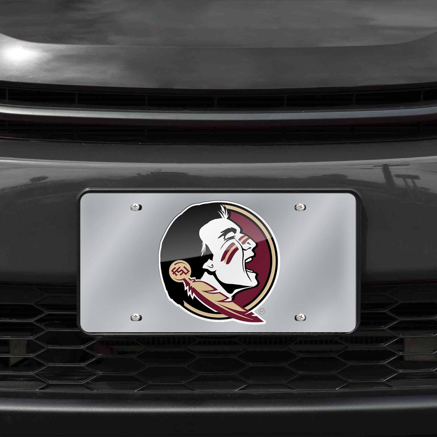 Alt View 2. Rico Industries - Florida State Seminoles Mirrored Laser Cut License Plate Laser Tag - Multi.