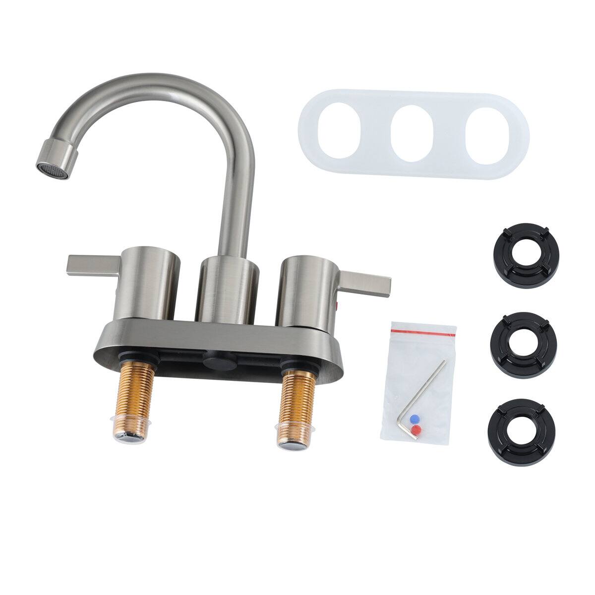 Alt View 2. Bothwa Home - Bothwa home  Bathroom Faucet For bathroom Sink  With Two Handles - Brushed Nickel.