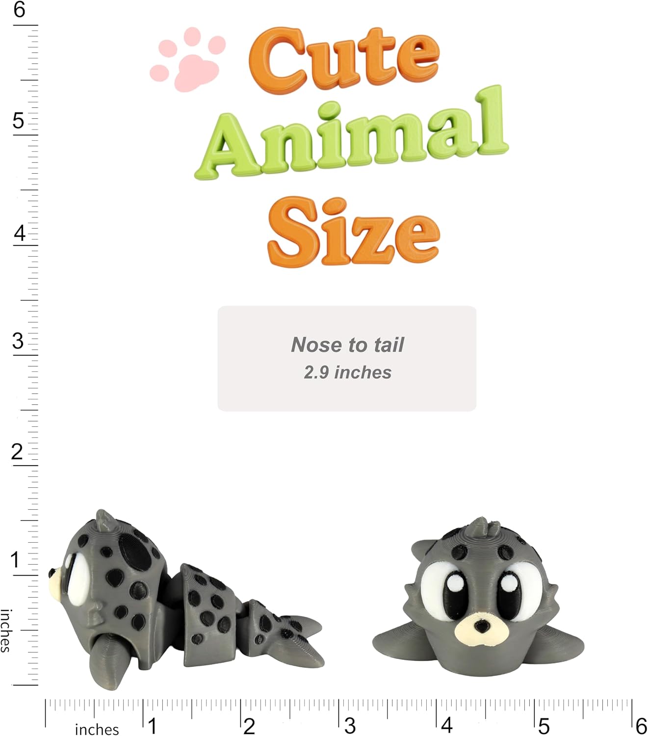 Cute Animal Size

Nose to tail 2.9 inches