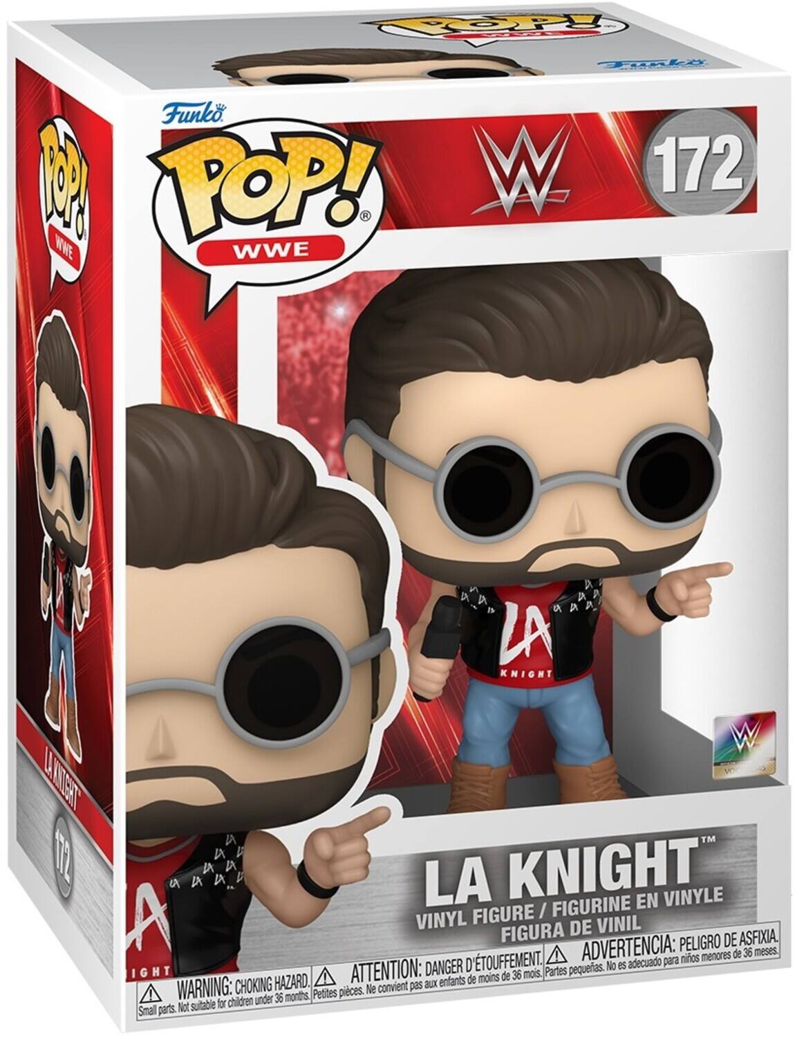 OOOP Tili al Funko A TOP! W 172 R WWE WWE | D D LA KNIGHT a D W ELTT  TEL D D LA D KNIGHT IA I D LA FIGURINE EN VINYLE FIGURE I VINYL DE VINIL FIGURA PELIGRO DE ASFIXIA. D'TOUFFEMENT. ADVERTENCIA: para nios menores de 36 meses. DANGER pequeas. No es adecuado IGHT HAZARD. ATTENTION: enfants de moins de 36 mois. Partes WARNING: CHOKING Ne convient pas aux 36 months. Petites pices. suitable for children under Small parts. Not suitable for children under 36 months.