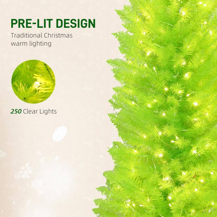 PRE-LIT DESIGN  
Traditional Christmas warm lighting  
250 Clear Lights