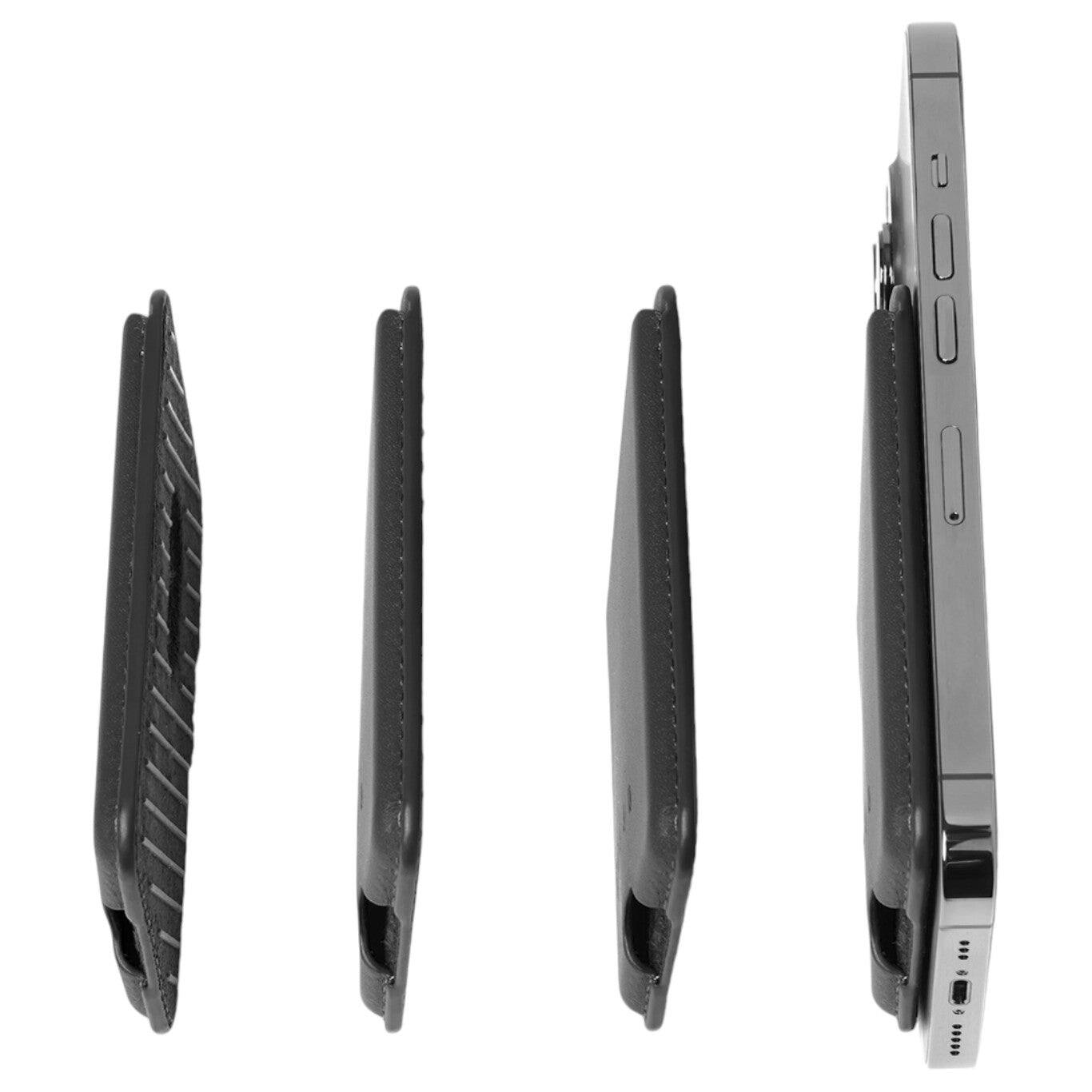 Alt View 3. Mujjo - Full Leather Magnetic Wallet for Apple iPhone - Black.