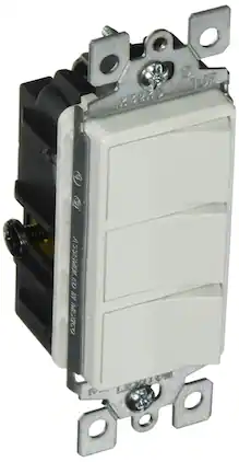 Amber Sporting Goods - Decora, Size, R42-01755-OWS Single Pole 15A 120V Triple Combination Switch - White