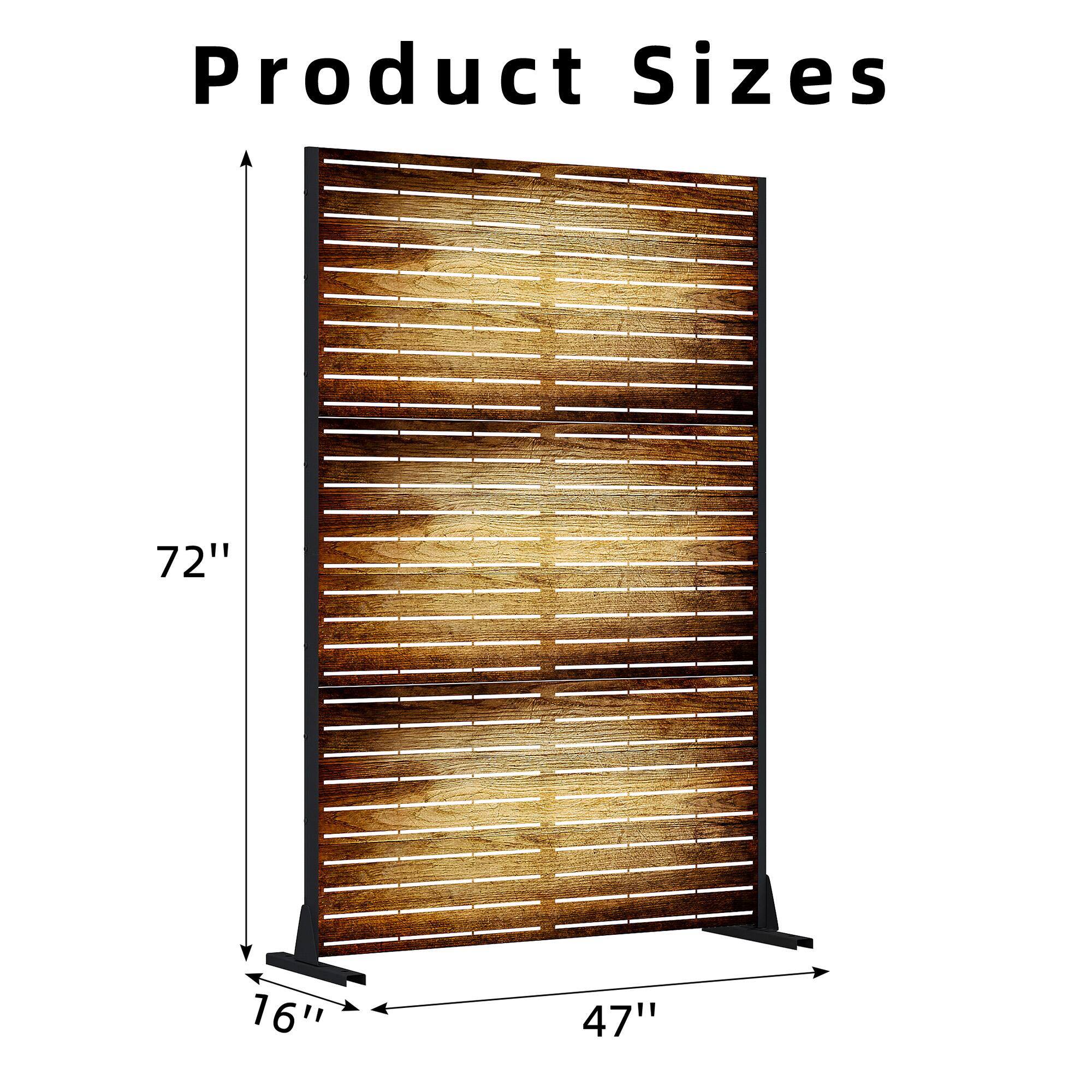 Product Sizes

72"  
47"  
16"