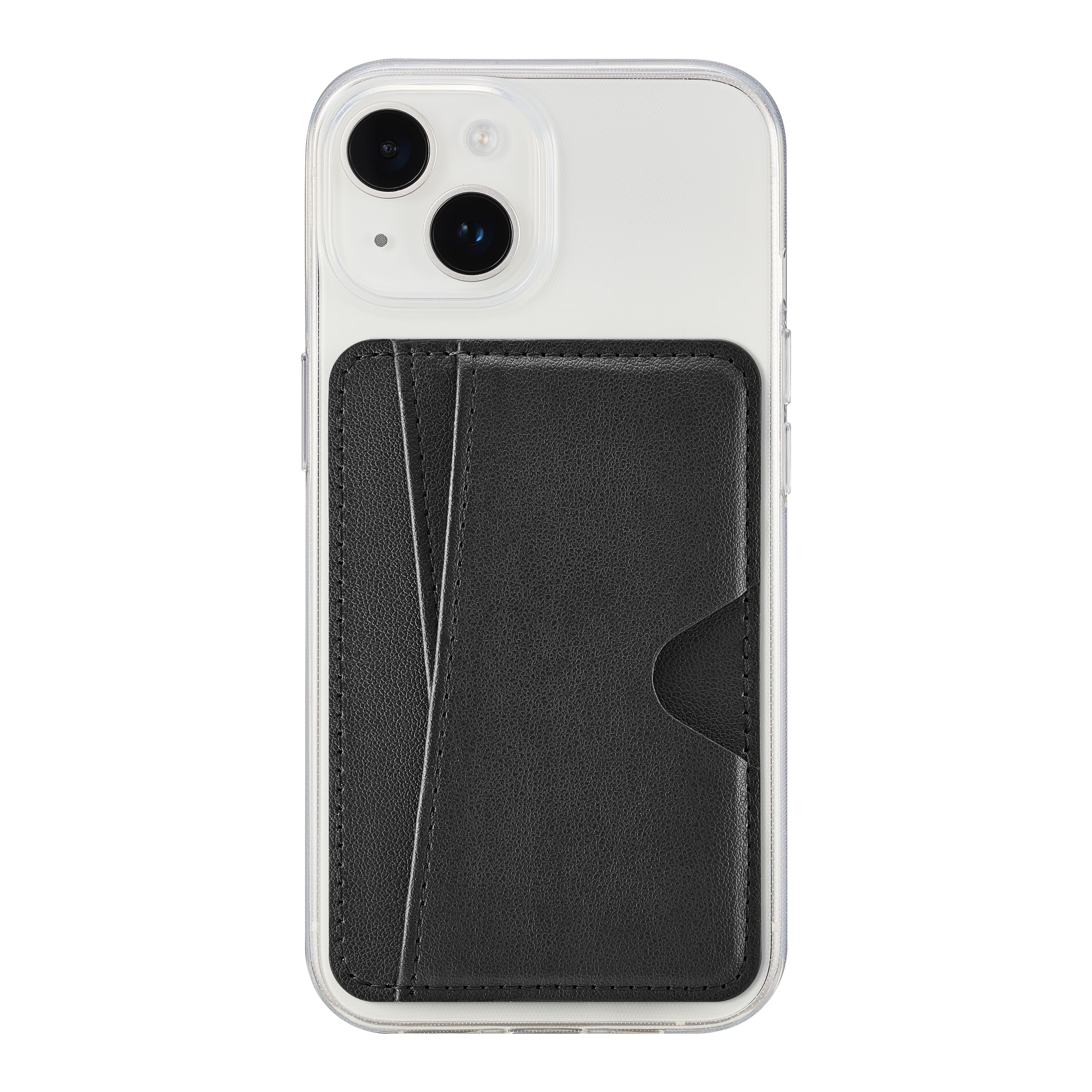 Angle. Insignia™ - Stick-on Wallet for Most Cell Phones - Black.