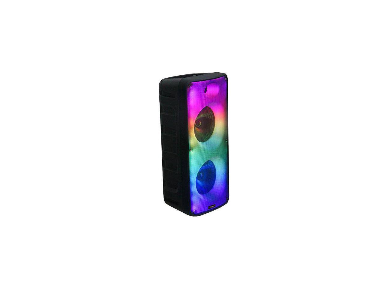 Alt View 2. Supersonic - Supersonic Fire Box 2 x 8 TWS Bluetooth Speaker W/ Light Show & Microphone IQ-7188DJBT - Black.