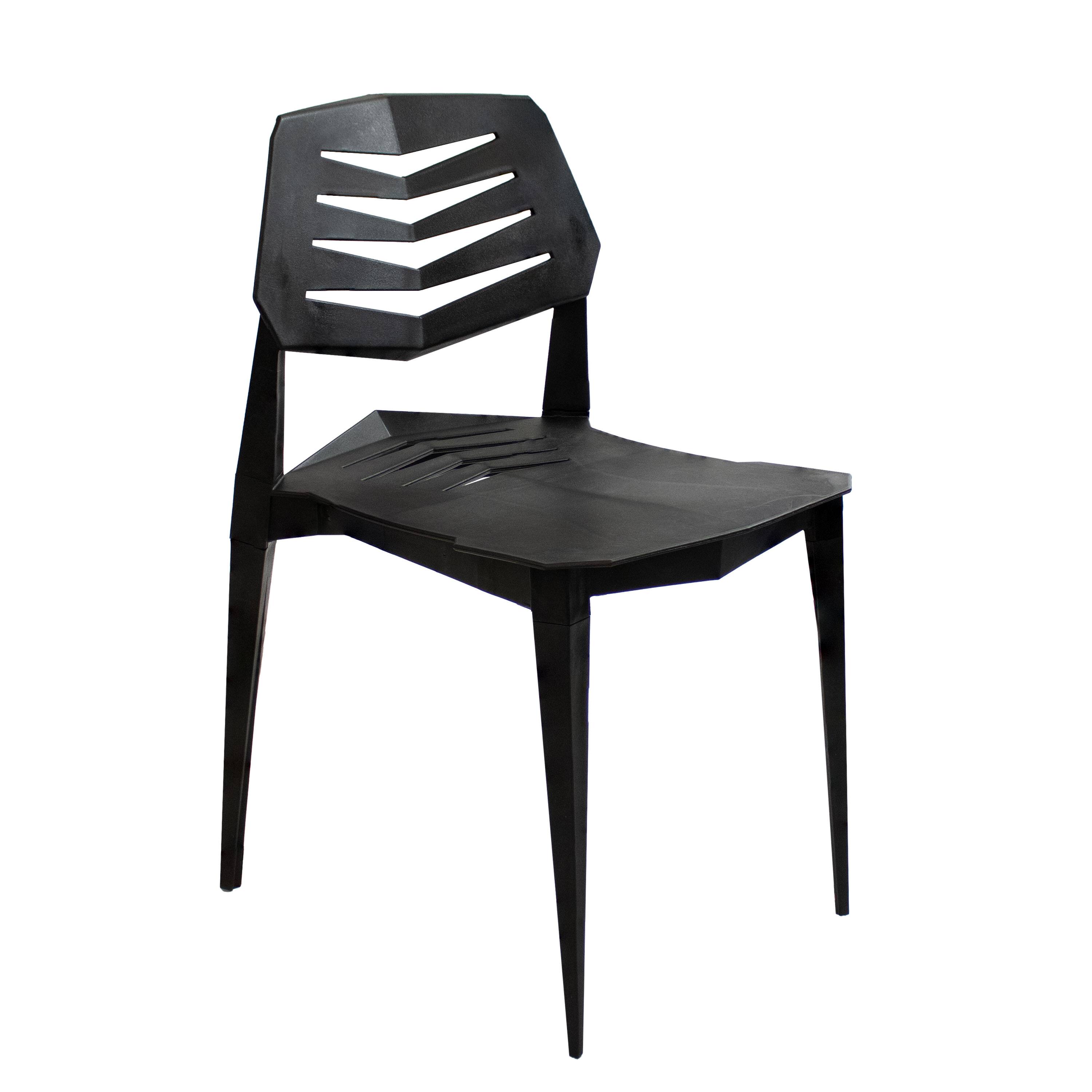 Front. Sunnydaze - Matisse Polypropylene Outdoor Dining Chair - Black.