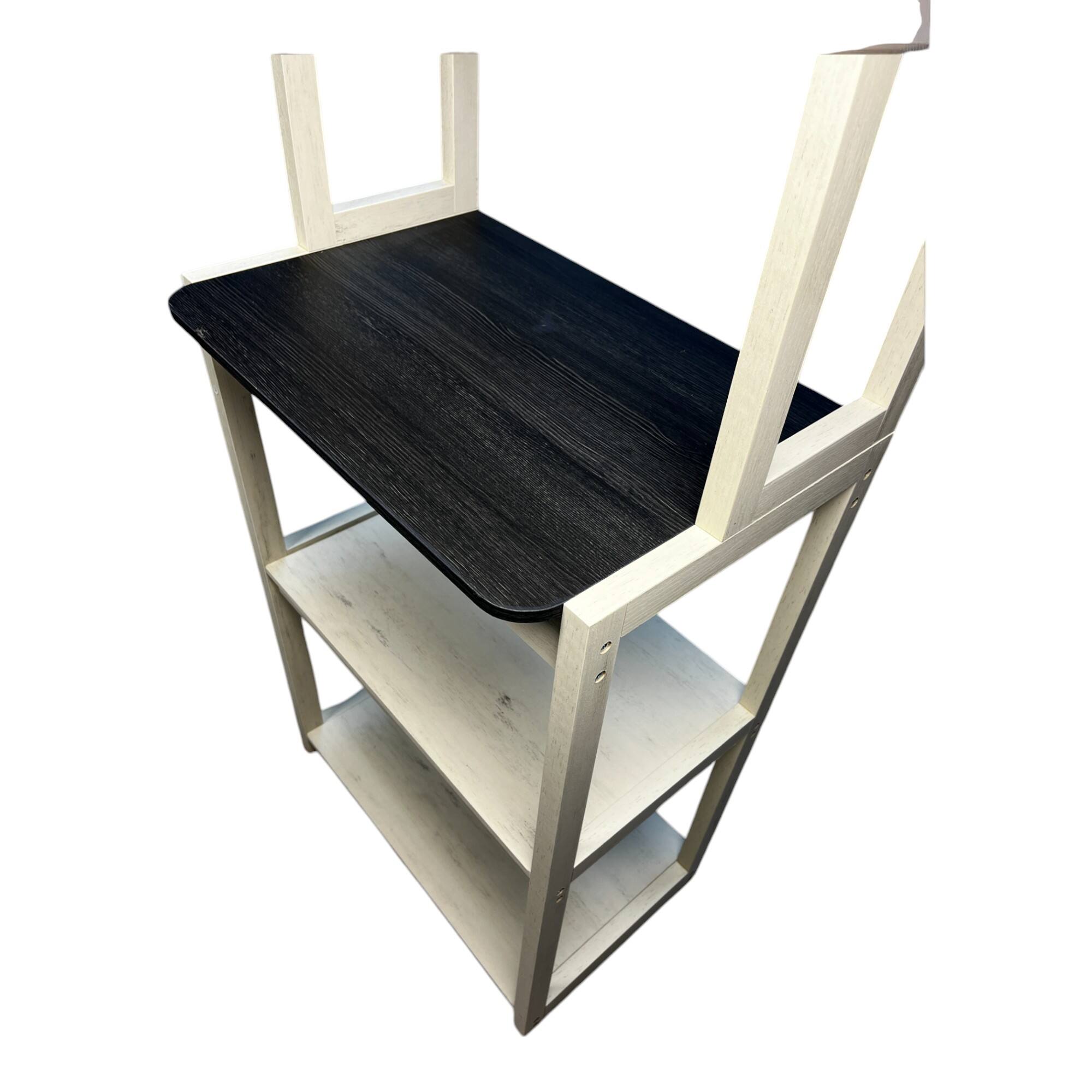 Alt View 4. ELEMENT ACE - 23.62" 5-Tier Bakers Rack for Kitchen with Storage, Coffee Bar, Kitchen Shelves, Microwave Stand - White+Black.