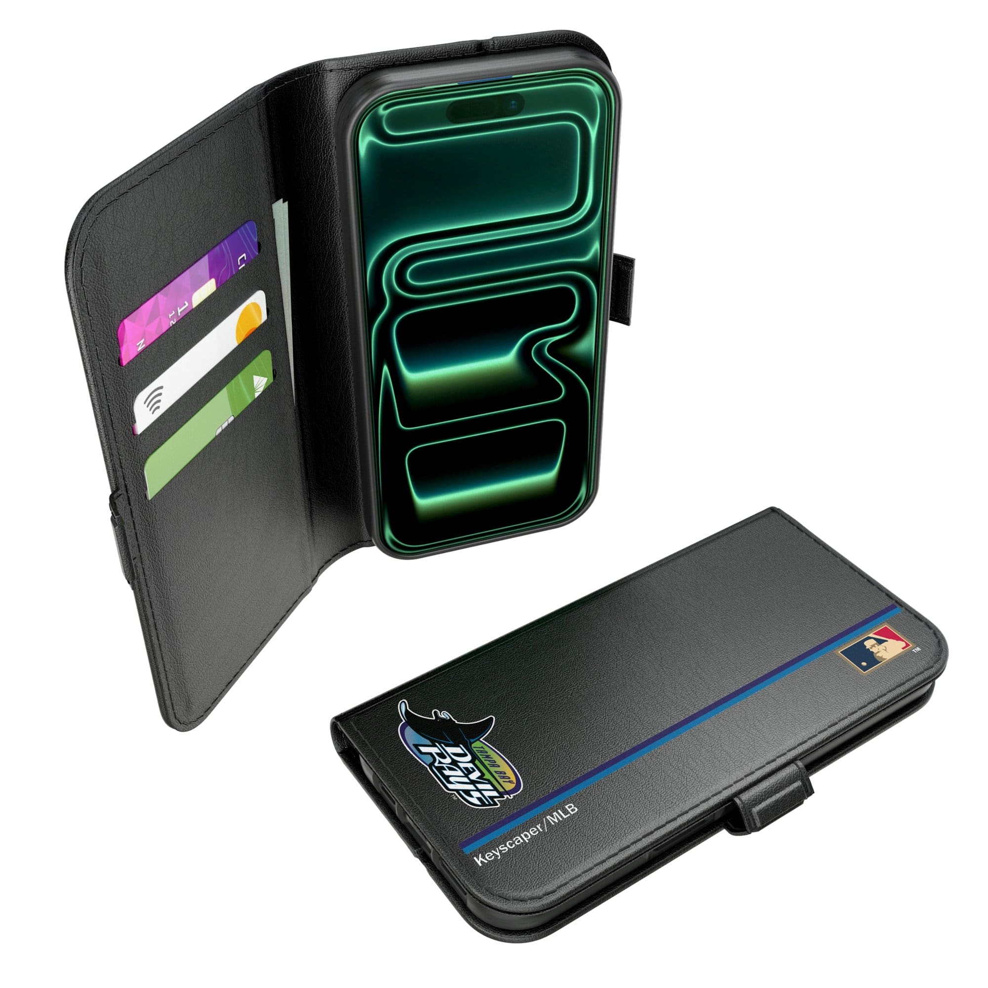 Keyscaper - MLB - Tampa Bay Rays iPhone Folio 2.0 Case - 17 Pro Max - Black price history on PriceWatchPro
