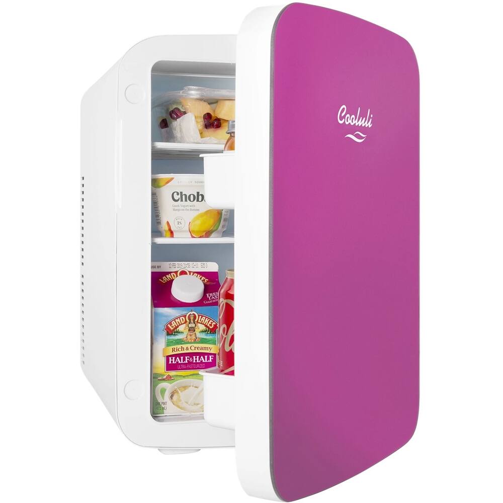 Left. Cooluli - Infinity 0.5 Cu. Ft. Mini Fridge - Fuchsia.