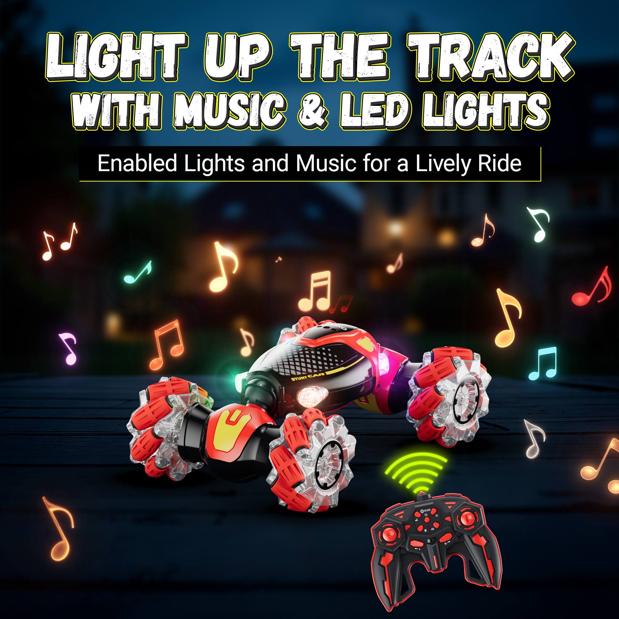 LIGHT UP THE TRACK WITH MUSIC & LED LIGHTS

Enabled Lights and Music for a Lively Ride