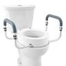 Raised Toilet Seat, 3.5" Height Raised, 300 lbs Weight Capacity, for Standard Round Toilet, Aluminum Handrail