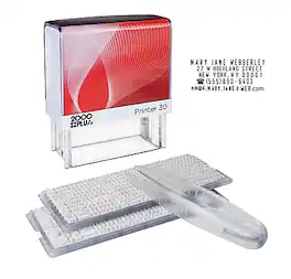 2000 Plus - Printer 30 Letters/Numbers Rectangle Pre-Inked Stamp Set, Ink, 1 7/8" x 3/4" (031557) - Black