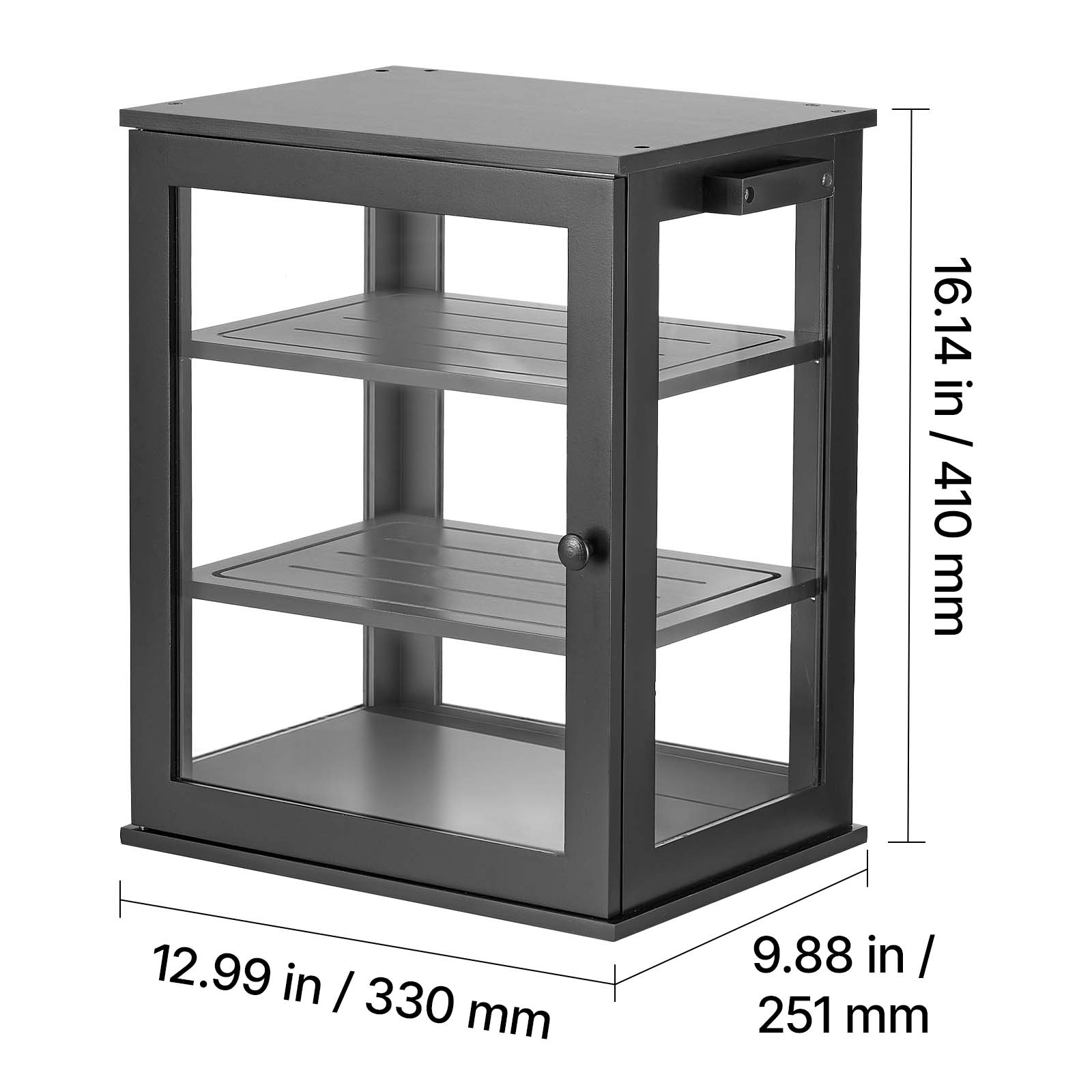 16.14 in / 410 mm  
12.99 in / 330 mm  
9.88 in / 251 mm