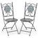 Front. Costway - Set of 2 Mosaic Chairs for Patio with Decorative Backrest Heavy-Duty Frame - Black.