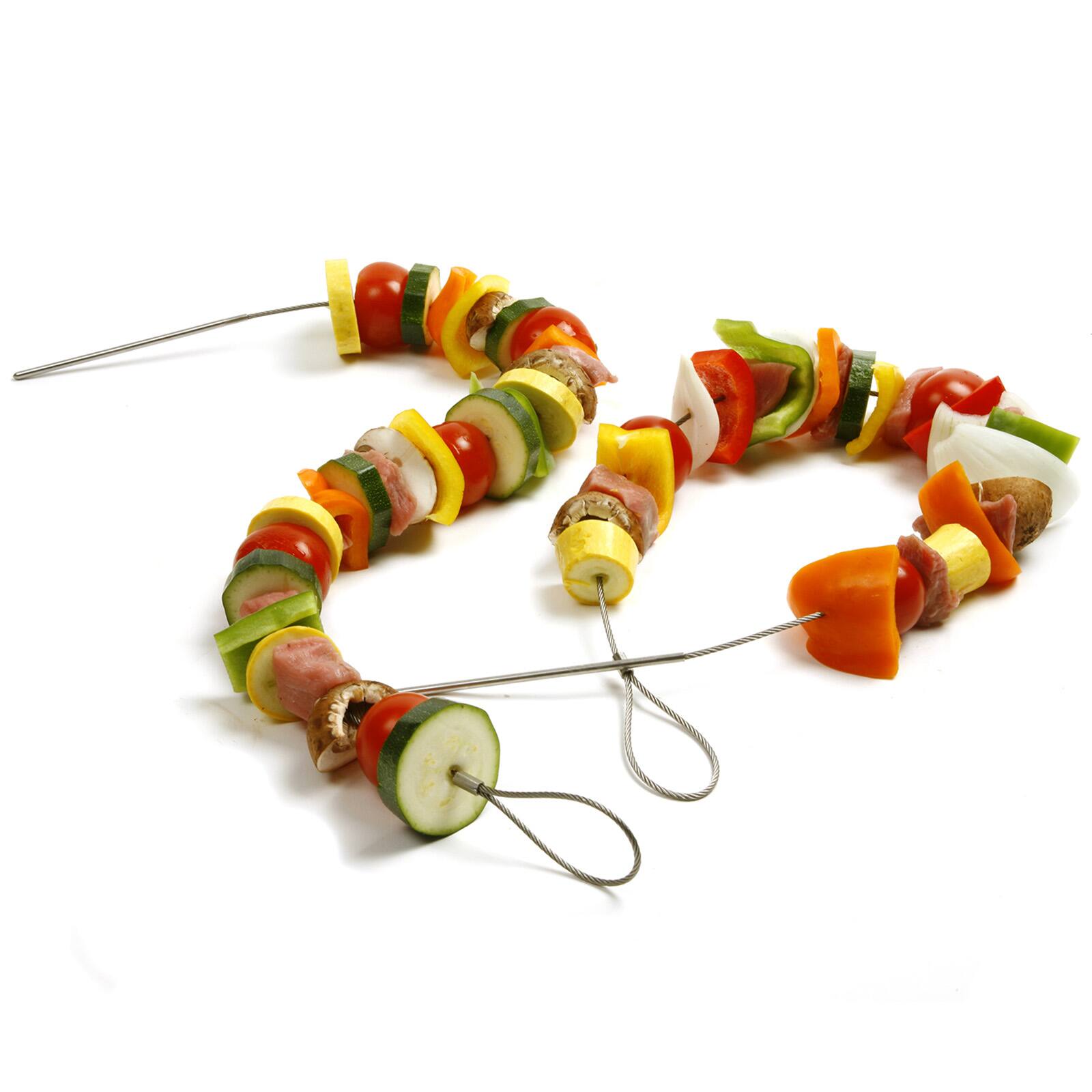 Alt View 3. Norpro - Stainless Steel Flexible BBQ Skewers, Set of 4 - Silver.