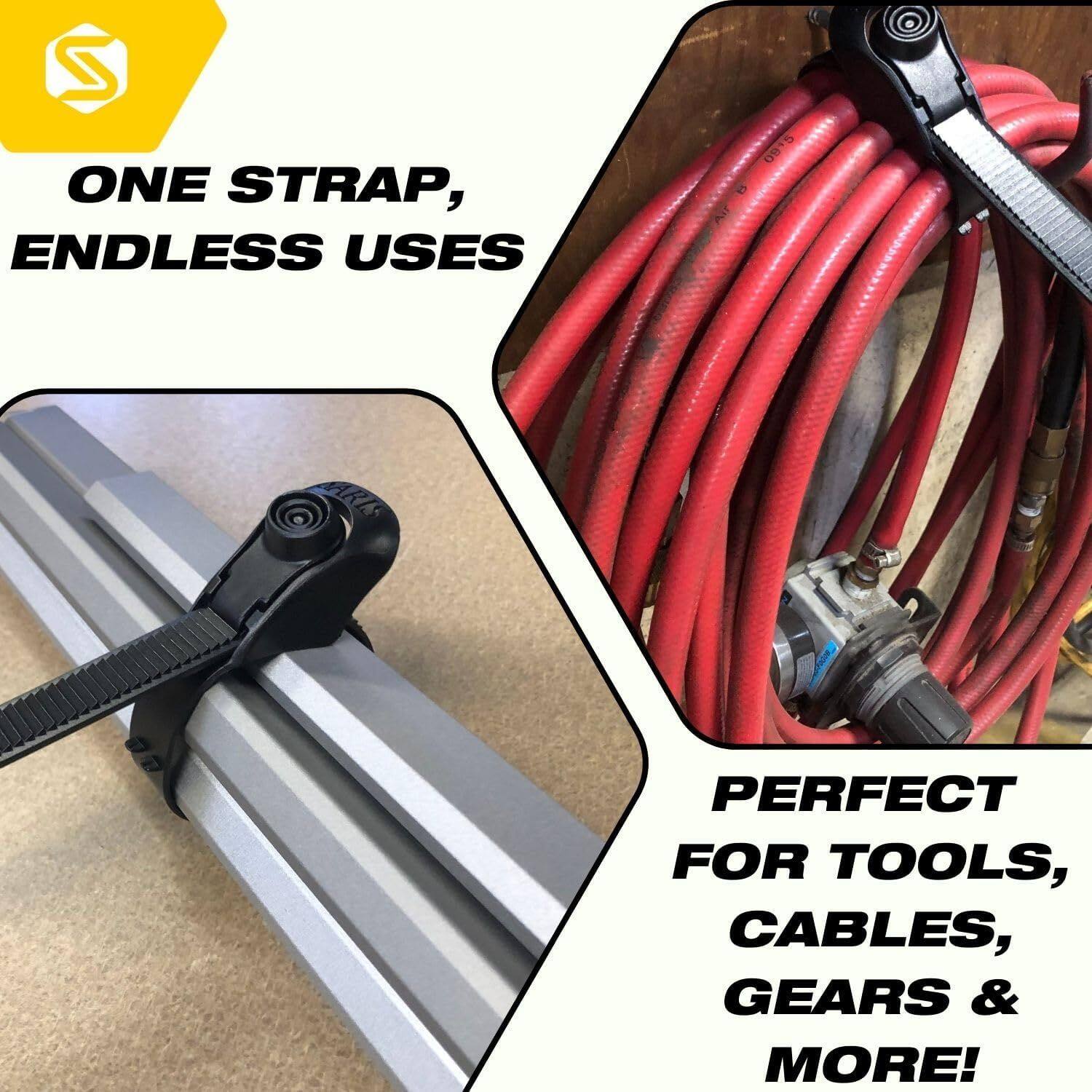 ONE STRAP, ENDLESS USES

PERFECT FOR TOOLS, CABLES, GEARS & MORE!