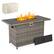 Front. Costway - Costway 44.5" Propane Fire Pit Table with Metal Slatted Tabletop & Stainless Steel Burner - Gray.