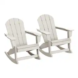 WestinTrends - Malibu 2 piece set Outdoor / Patio Poly Adirondack rocking chairs ( 2 seater ) - Sand