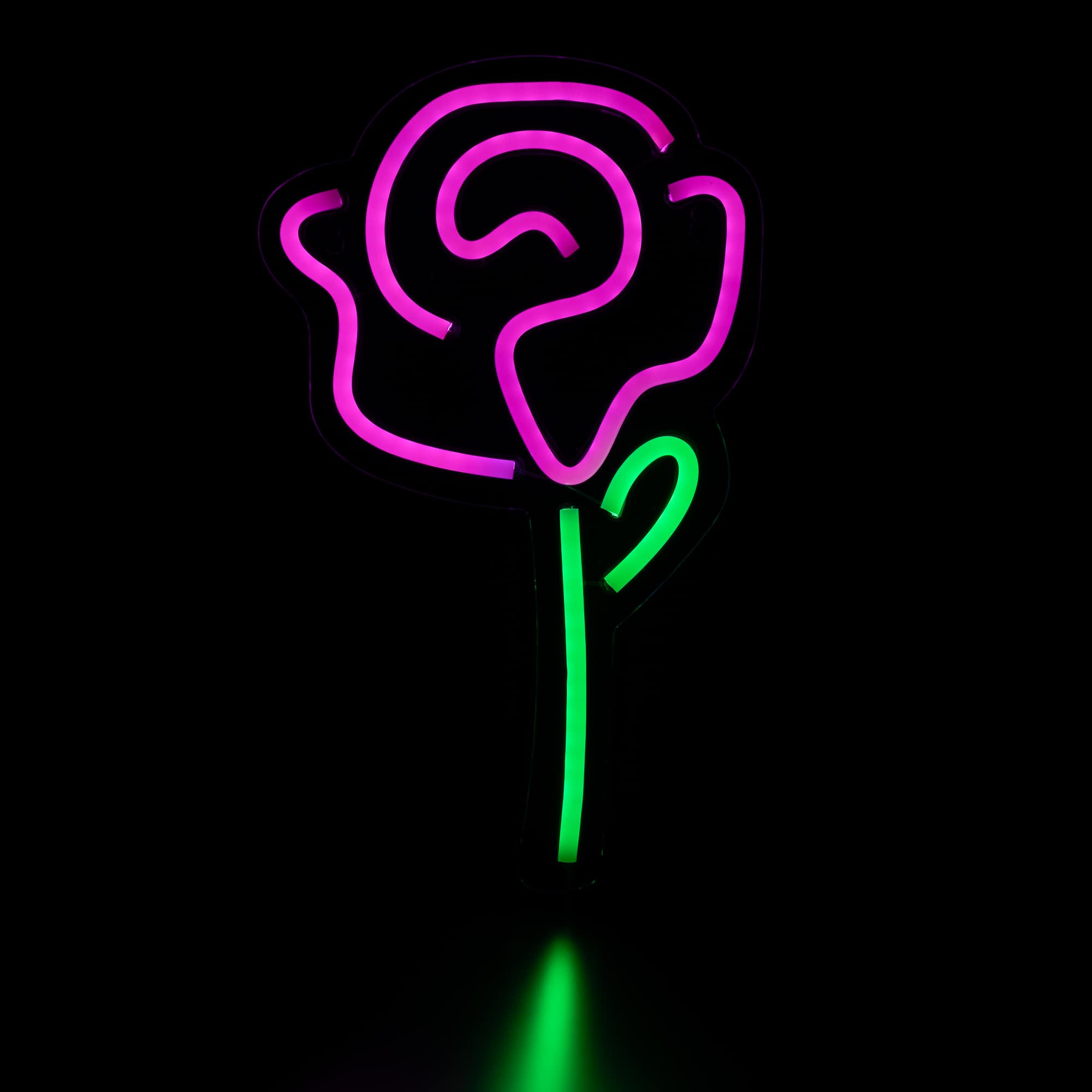 Northlight - LED Blooming Rose Neon Lighted Wall Art - 15" - Green