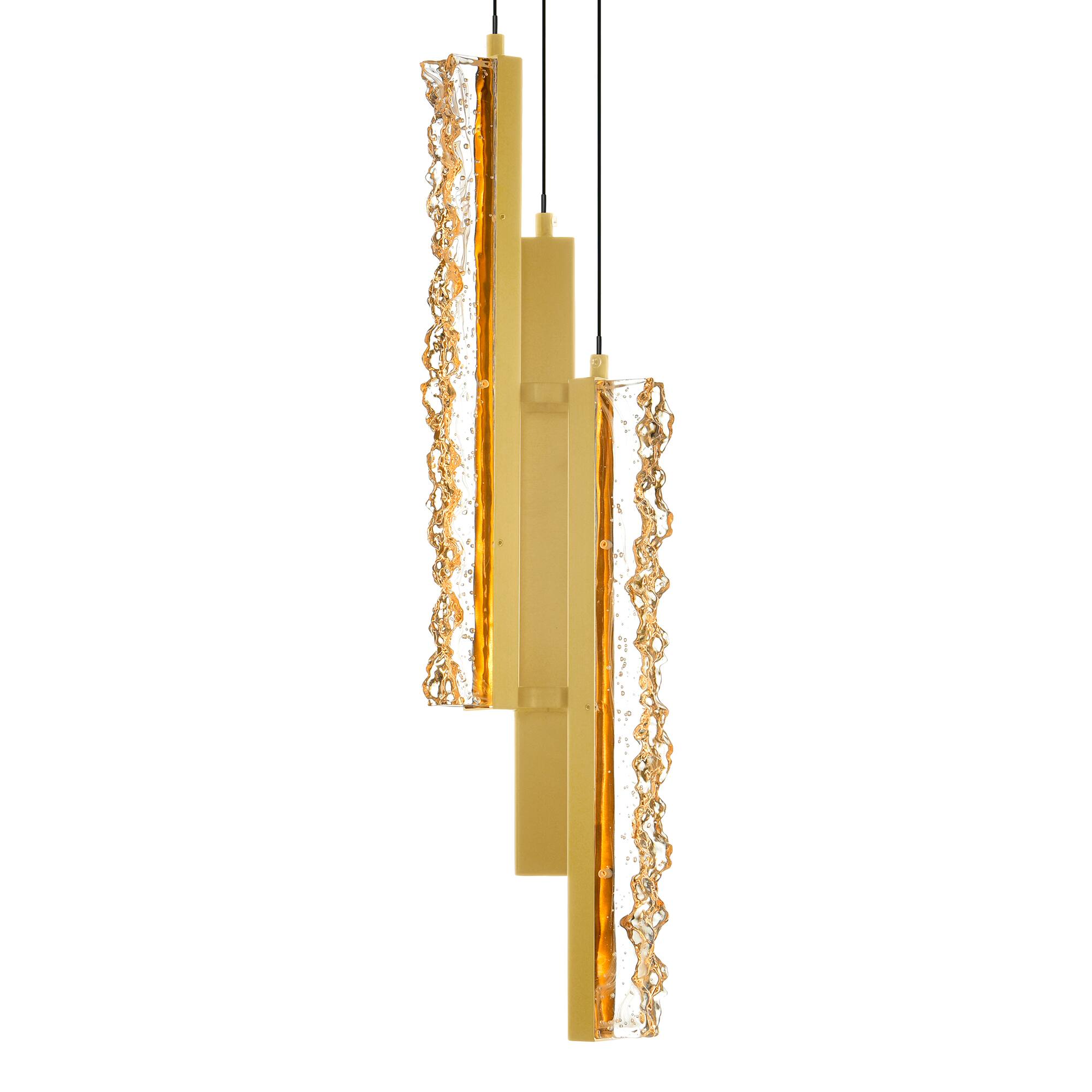 Alt View 1. CWI Lighting - Stagger Integrated LED Brass Mini Pendant - Brass.