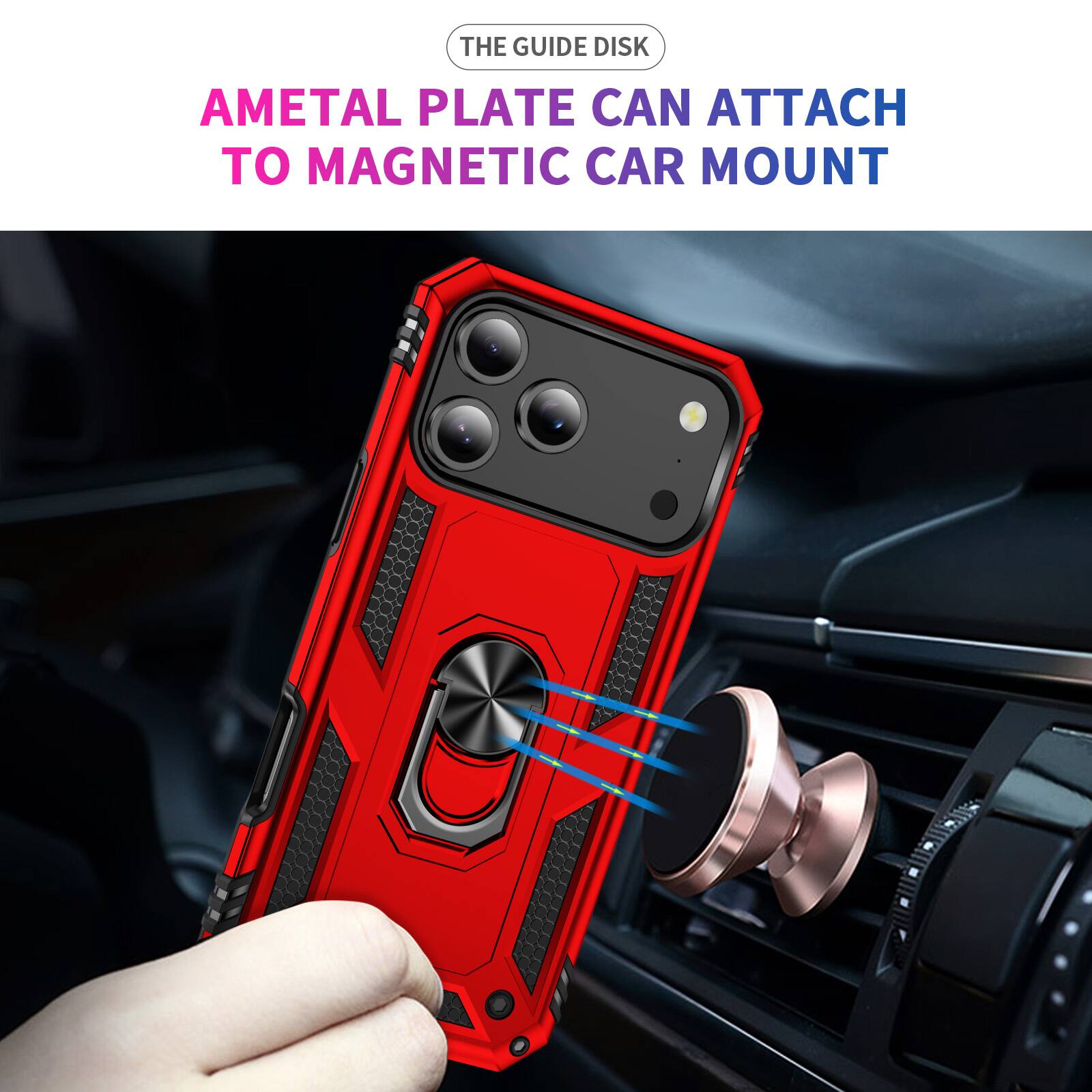 The guide disk AMetal plate can attach to magnetic car mount