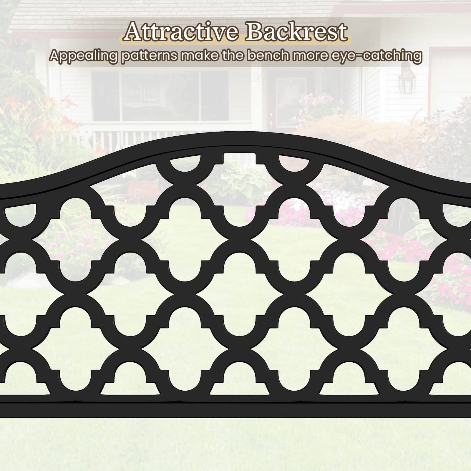 Attractive Backrest
Appealing patterns make the bench more eye-catching