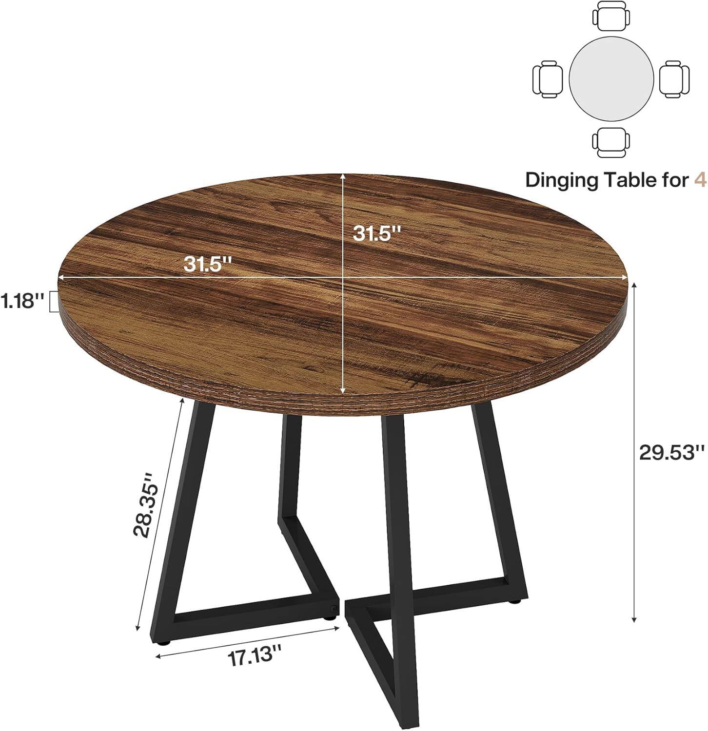 Dining Table for 4

31.5"  
31.5"  
1.18"  
28.35"  
29.53"  
17.13"