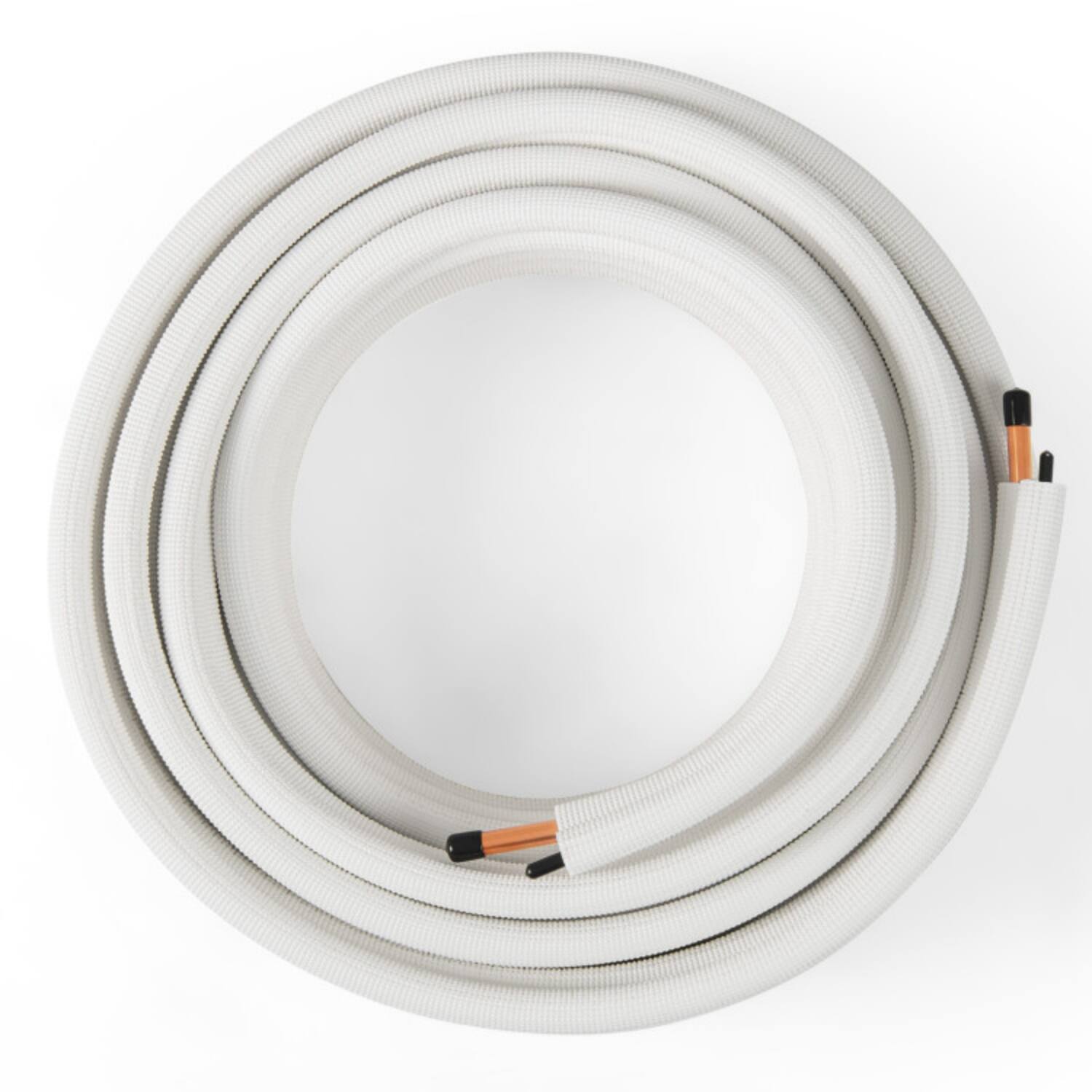 Alt View 3. LUCKY ONE - 50 ft Mini Split Line Set 1/4" & 1/2" Copper Pipes with 3-Layer Insulation - AC Tubing Kit - White.