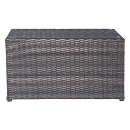 Mondawe - Rectangular Glass Top Wicker Coffee Table - Brown