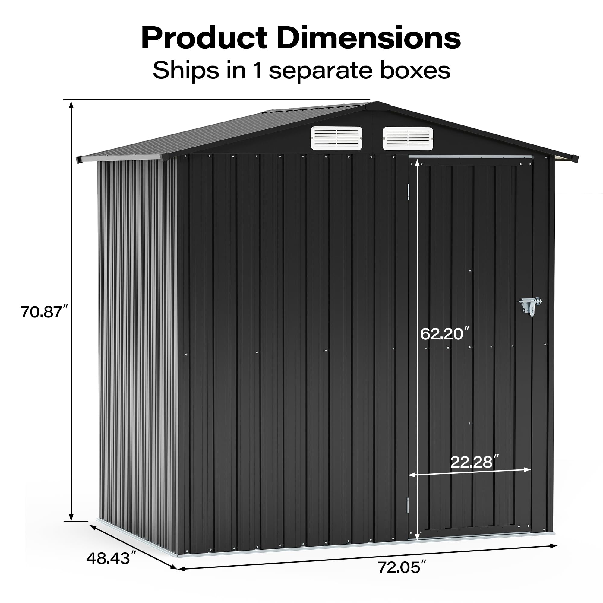 Product Dimensions Ships in 1 separate boxes

70.87"
62.20"
22.28"
48.43"
72.05"