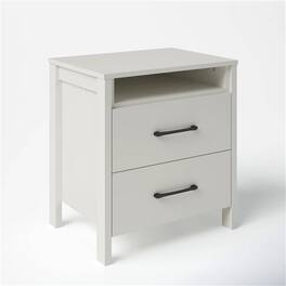 Hivvago - Modern 2-Drawer Nightstand with Open Shelf Wood Finish - Ivory