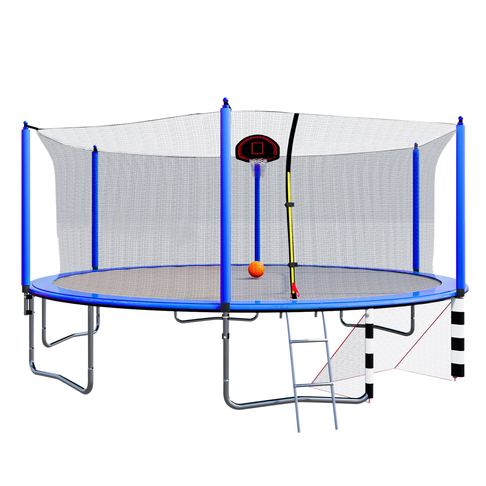 Alt View 4. LOVMOR - Lovmor 16 FT Trampoline with Basketball Hoop and Ladder Recreational Trampoline for Adults.