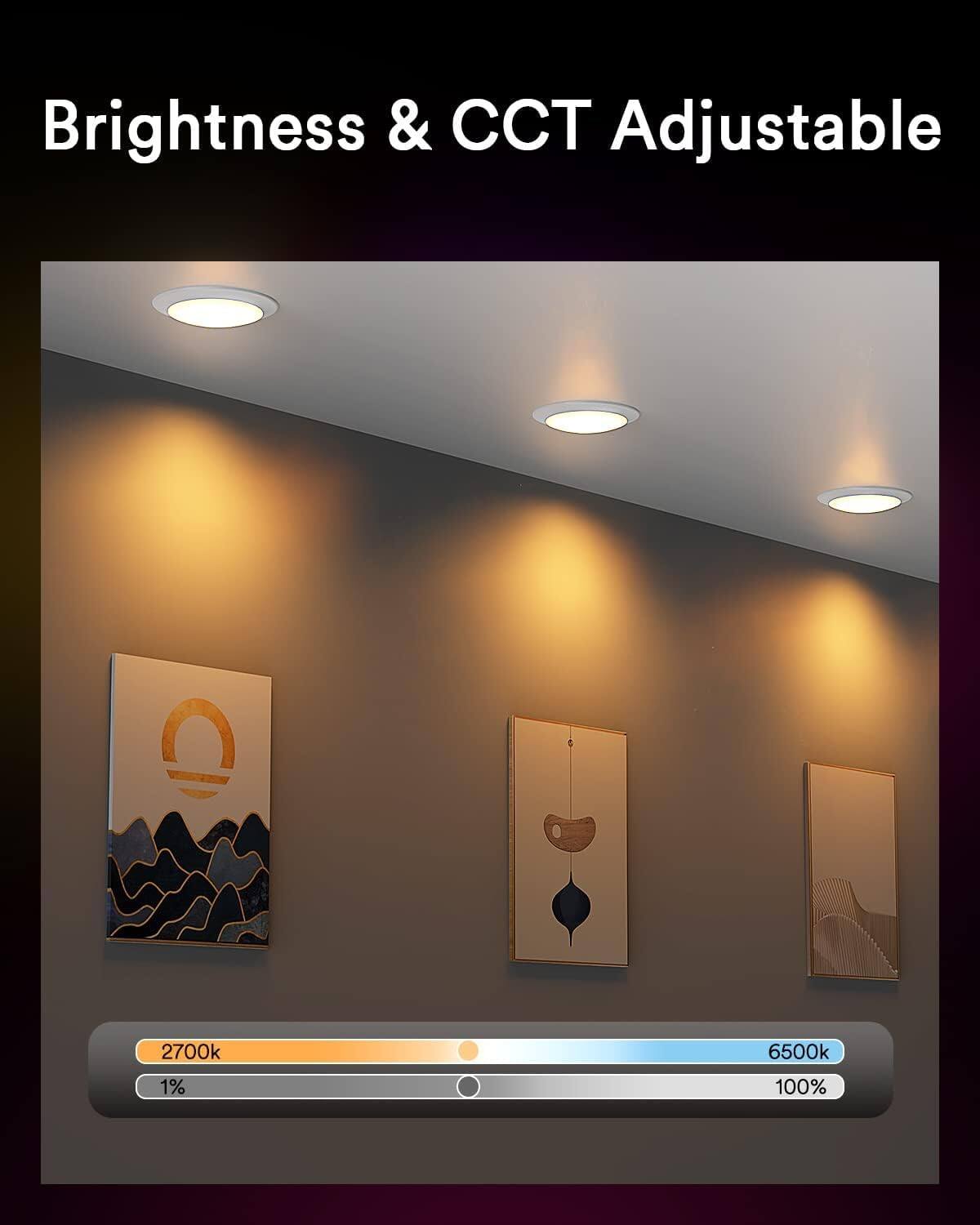 Brightness & CCT Adjustable  
2700k 6500k  
1% 100%