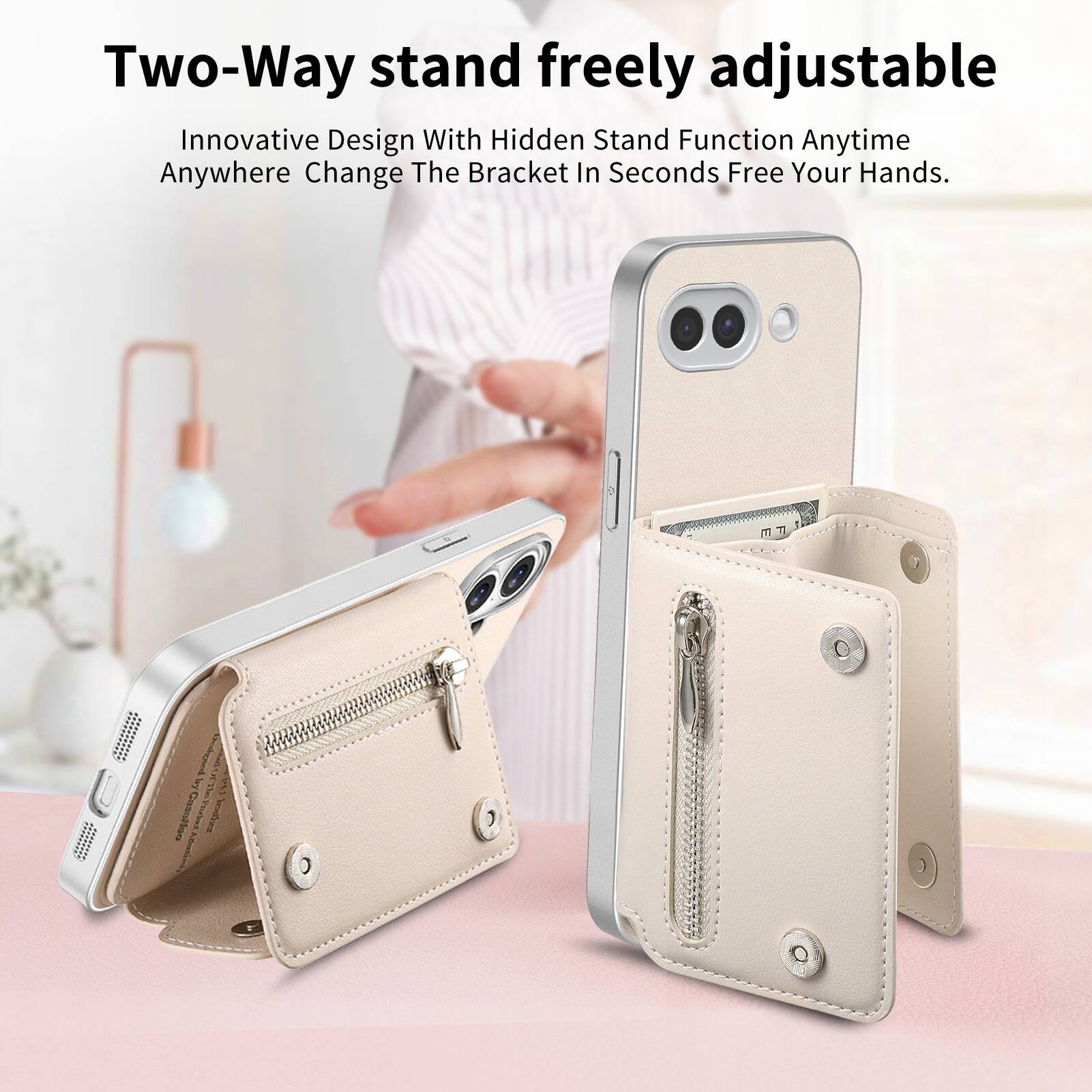 Two-Way stand freely adjustable  
Innovative Design With Hidden Stand Function Anytime Anywhere Change The Bracket In Seconds Free Your Hands.