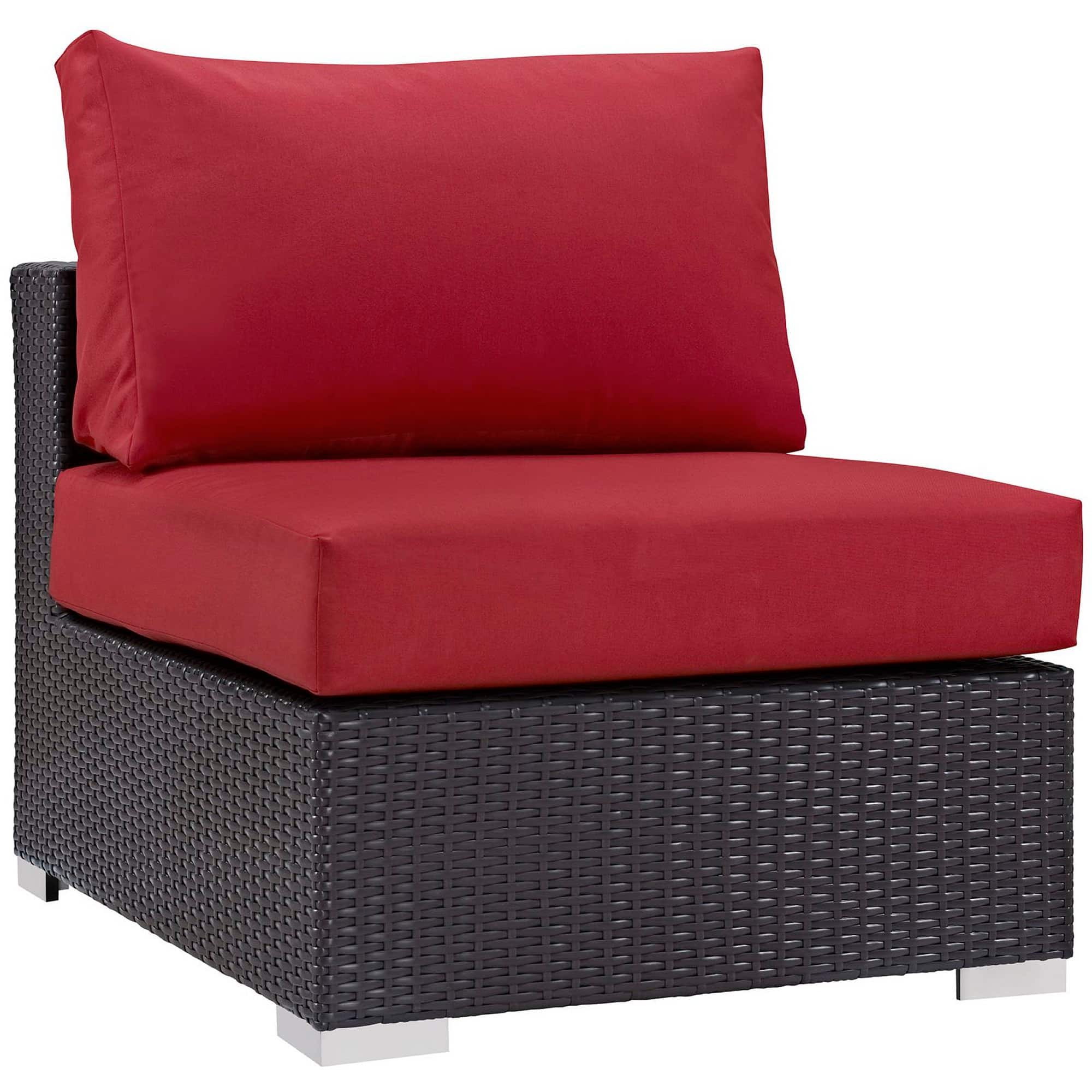 Convene Outdoor Patio Armless by Modway - Espresso Red