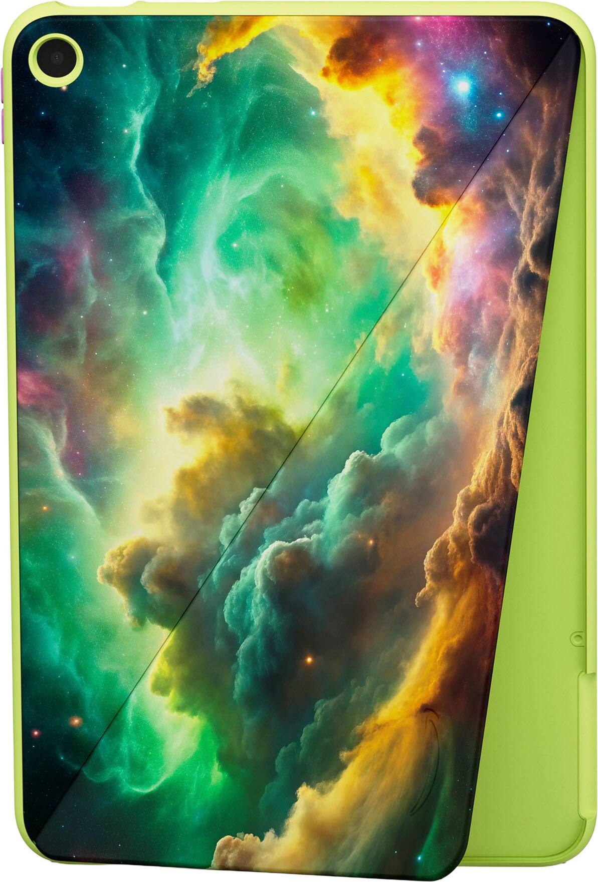 Front. Amazon - Amazon Kids Tablet 11 Case for Ages 6+ – Protective and Slim, with Built-in Landscape and Portrait Stand - Stellar Swirl.