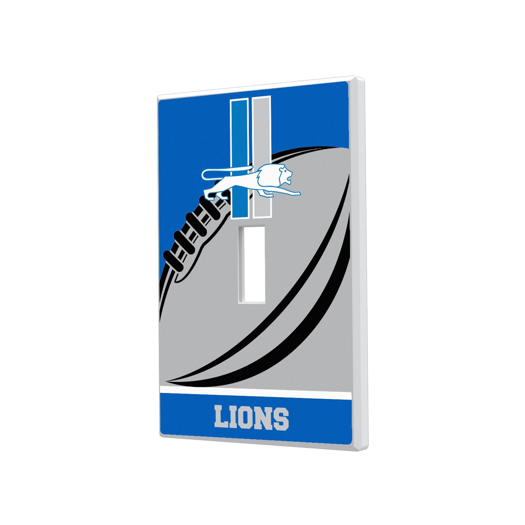 Front. Keyscaper - Detroit Lions Passtime Design Single Toggle Lightswitch Plate - Multicolor.