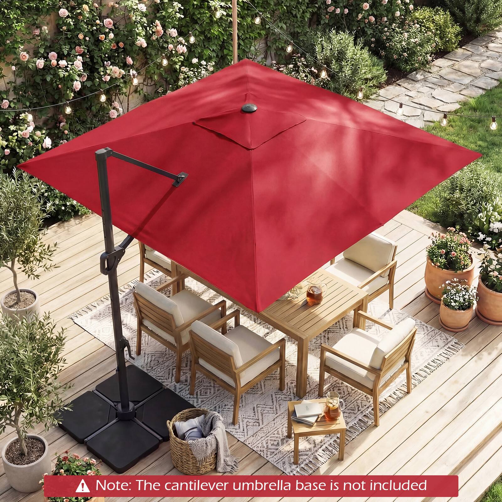 Note: The cantilever umbrella base is not included