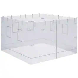 Outsunny - Screen Walls, Replacement Netting with 6 Service Windows and 1 Door - White