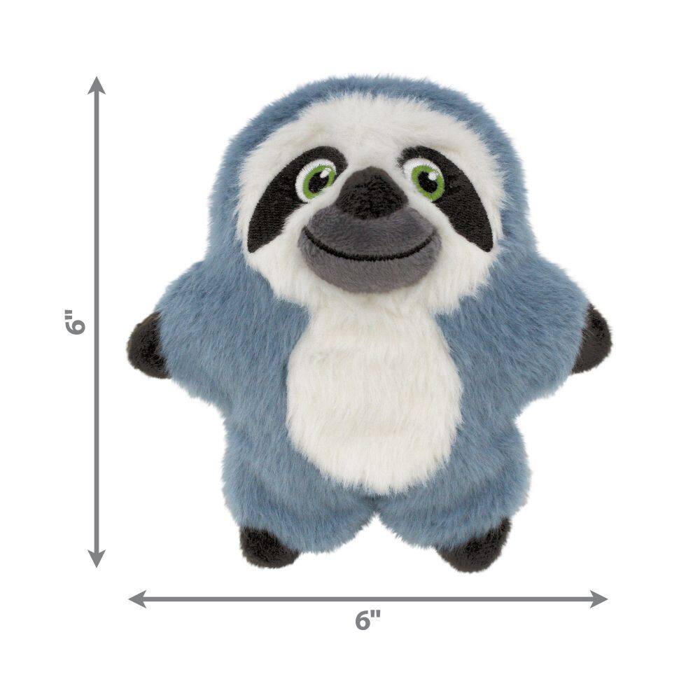 Left. KONG - Kong Snuzzles Kiddos Sloth Dog Toy in Small - Gray.