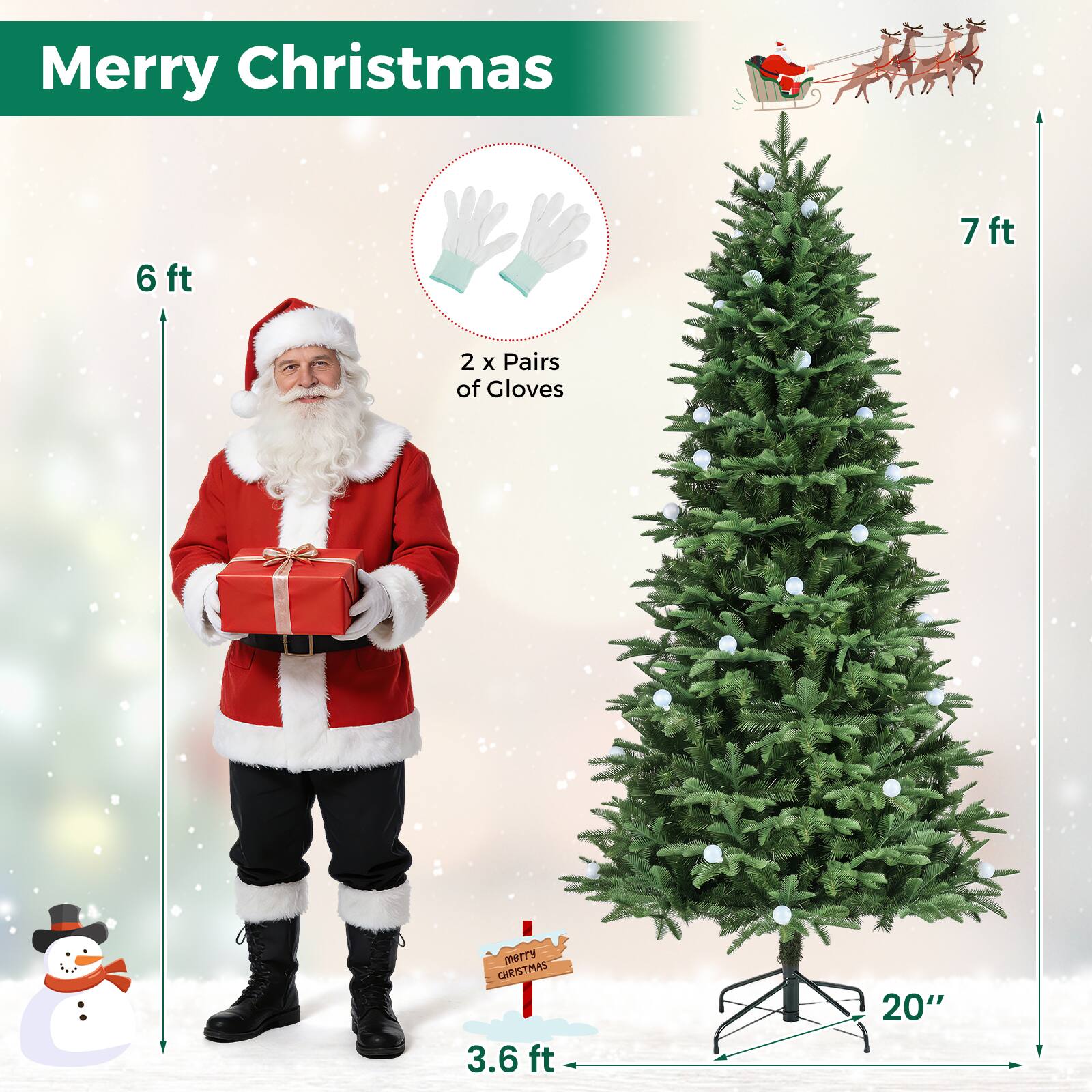 Merry Christmas

6 ft

7 ft

2 x Pairs of Gloves

3.6 ft

20"