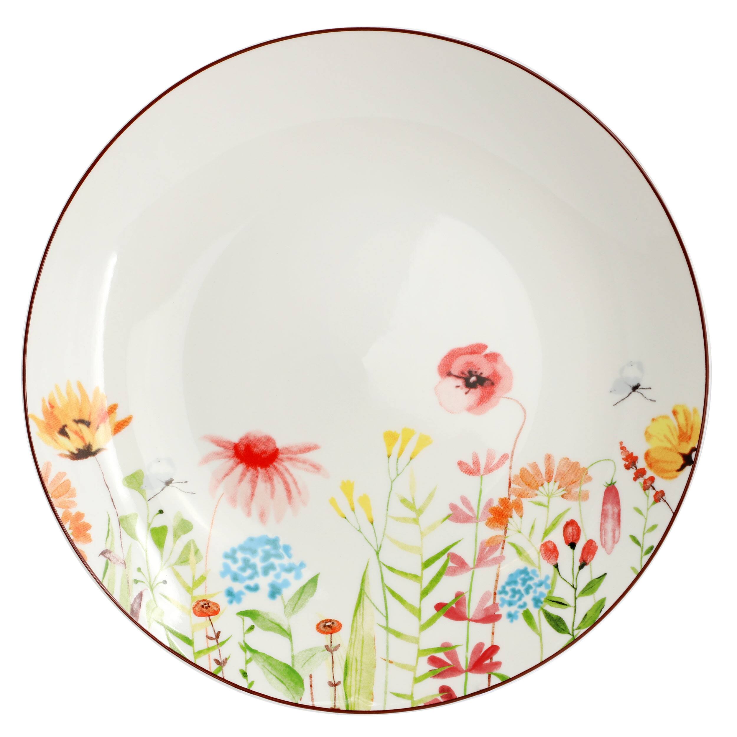 Alt View 2. Elama - Elama Wildflower Meadow 16 Piece Stoneware Dinnerware Set in White and Multi - White and Multi.