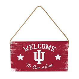 Evergreen Enterprises - Indiana Hoosiers 6" x 11" Welcome Home Wood Wall Sign with Rope Hanger - Multicolor
