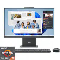 Lenovo - IdeaCentre AIO 27" FHD IPS LCD Touch-Screen All-In-One - AMD Ryzen 5 7535HS - 8GB Memory - 512GB SSD - Gray - Front_Zoom