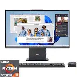 Lenovo - IdeaCentre AIO 27" FHD IPS LCD Touch-Screen All-In-One - AMD Ryzen 5 7535HS - 8GB Memory - 512GB SSD - Gray